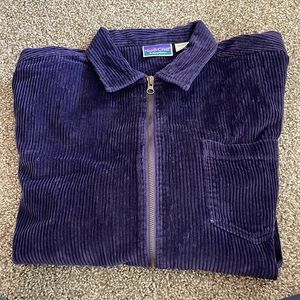 Dark purple corduroy zip jacket